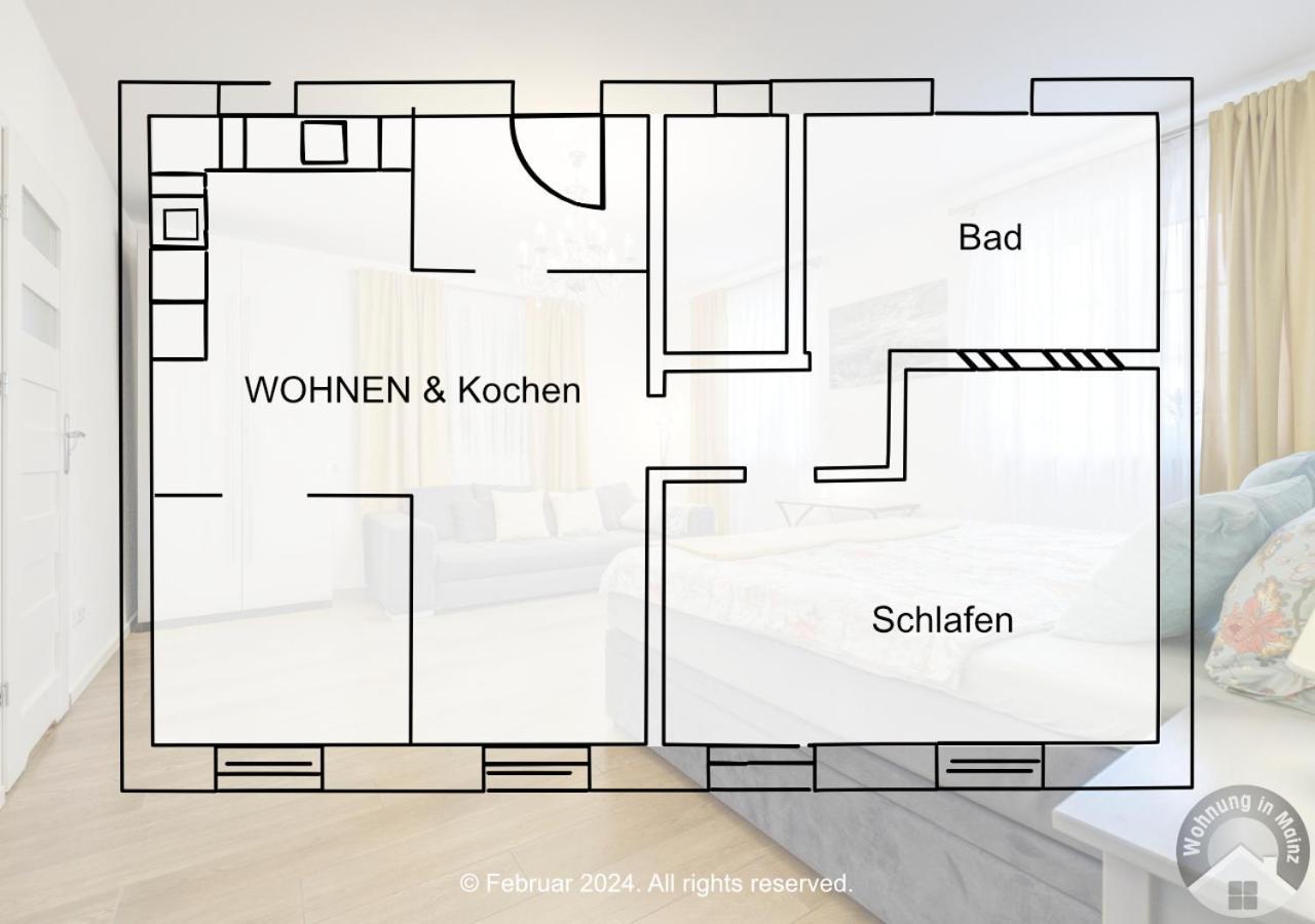 Schoene Wohnung In Beliebte Stadtteil Von Mainz Exterior photo